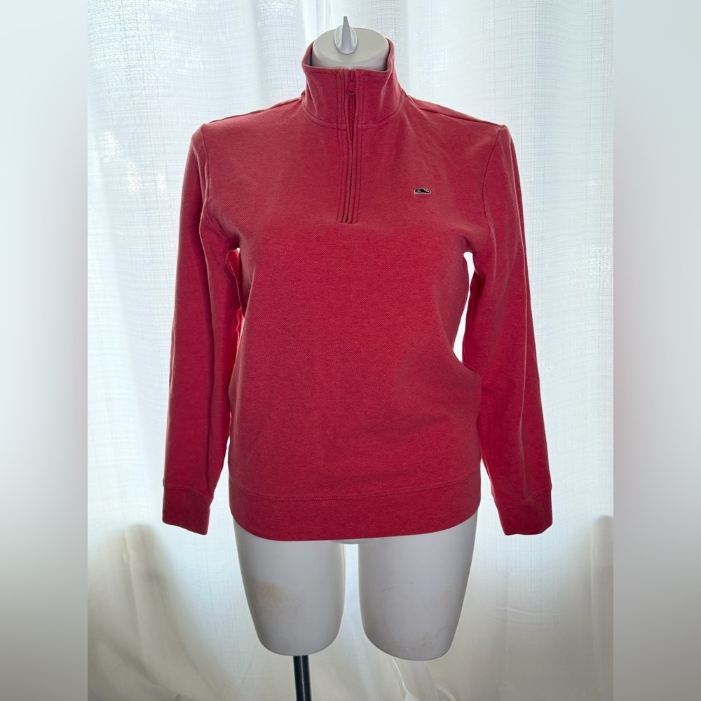 Vineyard‎ Vines Quarter Zip Sweater Size M Pink Pullover Preppy Coastal